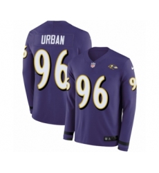 Youth Nike Baltimore Ravens #96 Brent Urban Limited Purple Therma Long Sleeve NFL Jersey