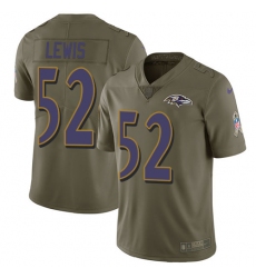 Youth Nike Baltimore Ravens #52 Ray Lewis Limited Olive 2017 Salute to Service NFL Jersey