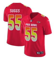 Men's Nike Baltimore Ravens #55 Terrell Suggs Limited Red 2018 Pro Bowl NFL Jersey