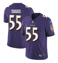 Men's Nike Baltimore Ravens #55 Terrell Suggs Purple Team Color Vapor Untouchable Limited Player NFL Jersey