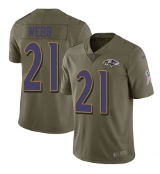 Youth Nike Baltimore Ravens #21 Lardarius Webb Limited Olive 2017 Salute to Service NFL Jersey