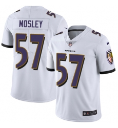 Men's Nike Baltimore Ravens #57 C.J. Mosley White Vapor Untouchable Limited Player NFL Jersey