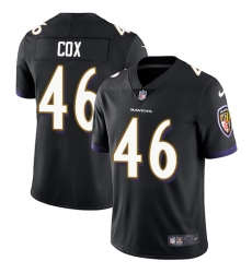 Youth Nike Baltimore Ravens #46 Morgan Cox Black Alternate Vapor Untouchable Limited Player NFL Jersey