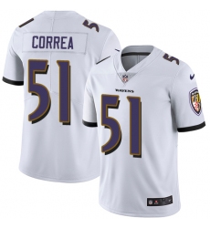 Men's Nike Baltimore Ravens #51 Kamalei Correa White Vapor Untouchable Limited Player NFL Jersey