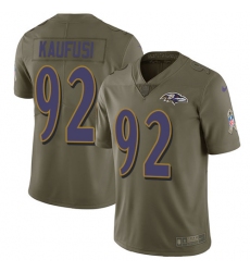 Youth Nike Baltimore Ravens #92 Bronson Kaufusi Limited Olive 2017 Salute to Service NFL Jersey