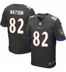 Men's Nike Baltimore Ravens #82 Benjamin Watson Elite Black Alternate NFL Jersey