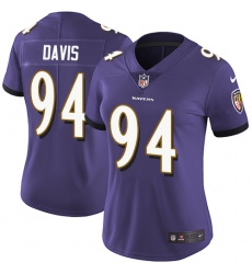 Women's Nike Baltimore Ravens #94 Carl Davis Purple Team Color Vapor Untouchable Limited Player NFL Jersey