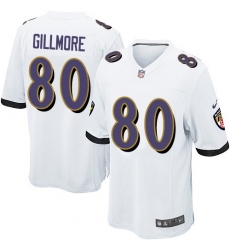 Men's Nike Baltimore Ravens #80 Crockett Gillmore Game White NFL Jersey