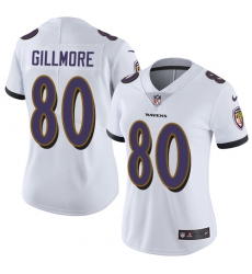 Women's Nike Baltimore Ravens #80 Crockett Gillmore White Vapor Untouchable Limited Player NFL Jersey
