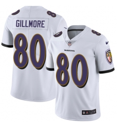 Youth Nike Baltimore Ravens #80 Crockett Gillmore White Vapor Untouchable Limited Player NFL Jersey