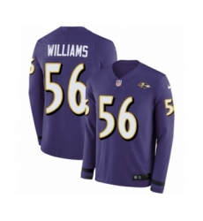 Men's Nike Baltimore Ravens #56 Tim Williams Limited Purple Therma Long Sleeve NFL Jersey