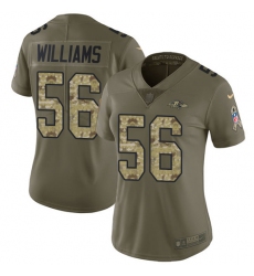 Women's Nike Baltimore Ravens #56 Tim Williams Limited Olive/Camo Salute to Service NFL Jersey