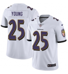 Men's Nike Baltimore Ravens #25 Tavon Young White Vapor Untouchable Limited Player NFL Jersey