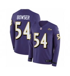 Youth Nike Baltimore Ravens #54 Tyus Bowser Limited Purple Therma Long Sleeve NFL Jersey