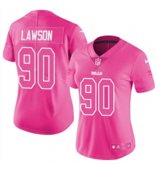 Women's Nike Buffalo Bills #90 Shaq Lawson Limited Pink Rush Fashion NFL Jersey
