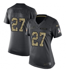 Women's Nike Buffalo Bills #27 Tre'Davious White Limited Black 2016 Salute to Service NFL Jersey