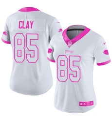 Women's Nike Buffalo Bills #85 Charles Clay Limited White/Pink Rush Fashion NFL Jersey