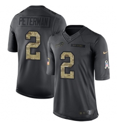 Youth Nike Buffalo Bills #2 Nathan Peterman Limited Black 2016 Salute to Service NFL Jersey