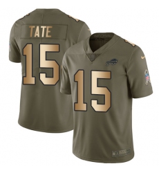 Men's Nike Buffalo Bills #15 Brandon Tate Limited Olive/Gold 2017 Salute to Service NFL Jersey