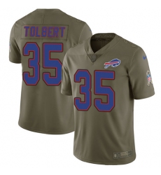 Men's Nike Buffalo Bills #35 Mike Tolbert Limited Olive 2017 Salute to Service NFL Jersey