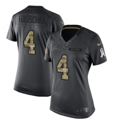 Women's Nike Buffalo Bills #4 Stephen Hauschka Limited Black 2016 Salute to Service NFL Jersey