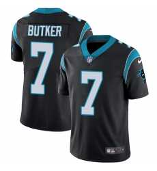 Men's Nike Carolina Panthers #7 Harrison Butker Black Team Color Vapor Untouchable Limited Player NFL Jersey