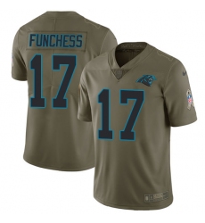 Youth Nike Carolina Panthers #17 Devin Funchess Limited Olive 2017 Salute to Service NFL Jersey