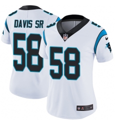 Women's Nike Carolina Panthers #58 Thomas Davis White Vapor Untouchable Limited Player NFL Jersey