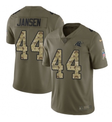 Youth Nike Carolina Panthers #44 J.J. Jansen Limited Olive/Camo 2017 Salute to Service NFL Jersey