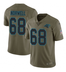 Men's Nike Carolina Panthers #68 Andrew Norwell Limited Olive 2017 Salute to Service NFL Jersey