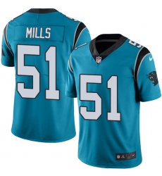 Men's Nike Carolina Panthers #51 Sam Mills Blue Alternate Vapor Untouchable Limited Player NFL Jersey