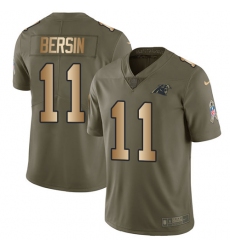 Men's Nike Carolina Panthers #11 Brenton Bersin Limited Olive/Gold 2017 Salute to Service NFL Jersey