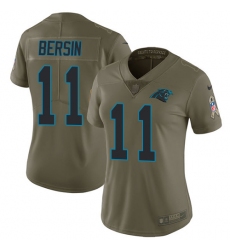 Women's Nike Carolina Panthers #11 Brenton Bersin Limited Olive 2017 Salute to Service NFL Jersey