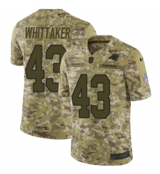 Youth Nike Carolina Panthers #43 Fozzy Whittaker Limited Camo 2018 Salute to Service NFL Jersey