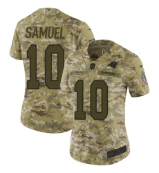 Women's Nike Carolina Panthers #10 Curtis Samuel Limited Camo 2018 Salute to Service NFL Jersey