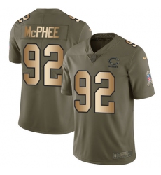 Men's Nike Chicago Bears #92 Pernell McPhee Limited Olive/Gold Salute to Service NFL Jersey