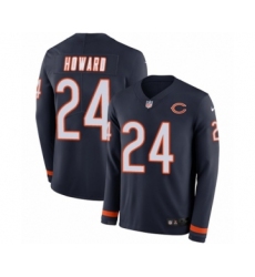 Men's Nike Chicago Bears #24 Jordan Howard Limited Navy Blue Therma Long Sleeve NFL Jersey