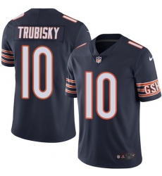 Men's Nike Chicago Bears #10 Mitchell Trubisky Navy Blue Team Color Vapor Untouchable Limited Player NFL Jersey