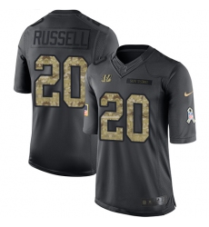 Men's Nike Cincinnati Bengals #20 KeiVarae Russell Limited Black 2016 Salute to Service NFL Jersey