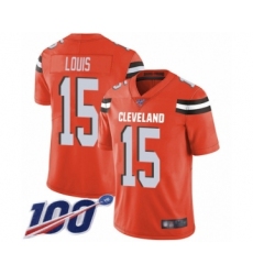 Men's Cleveland Browns #15 Ricardo Louis Orange Alternate Vapor Untouchable Limited Player 100th Season Football Jersey