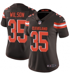 Women's Nike Cleveland Browns #35 Howard Wilson Brown Team Color Vapor Untouchable Limited Player NFL Jersey