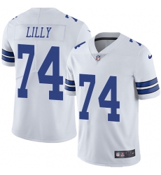 Men's Nike Dallas Cowboys #74 Bob Lilly White Vapor Untouchable Limited Player NFL Jersey