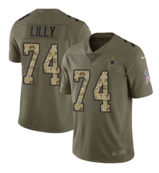 Youth Nike Dallas Cowboys #74 Bob Lilly Limited Olive/Camo 2017 Salute to Service NFL Jersey
