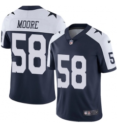 Men's Nike Dallas Cowboys #58 Damontre Moore Navy Blue Throwback Alternate Vapor Untouchable Limited Player NFL Jersey