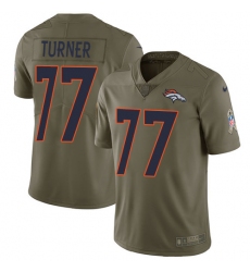 Men's Nike Denver Broncos #77 Billy Turner Limited Olive 2017 Salute to Service NFL Jersey