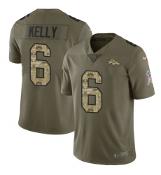 Men's Nike Denver Broncos #6 Chad Kelly Limited Olive/Camo 2017 Salute to Service NFL Jersey