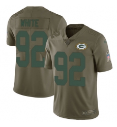 Youth Nike Green Bay Packers #92 Reggie White Limited Olive 2017 Salute to Service NFL Jersey