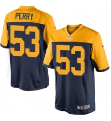 Men's Nike Green Bay Packers #53 Nick Perry Limited Navy Blue Alternate NFL Jersey