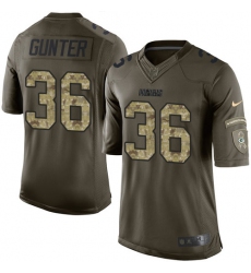 Men's Nike Green Bay Packers #36 LaDarius Gunter Elite Green Salute to Service NFL Jersey
