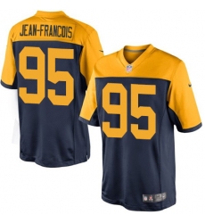 Youth Nike Green Bay Packers #95 Ricky Jean-Francois Limited Navy Blue Alternate NFL Jersey